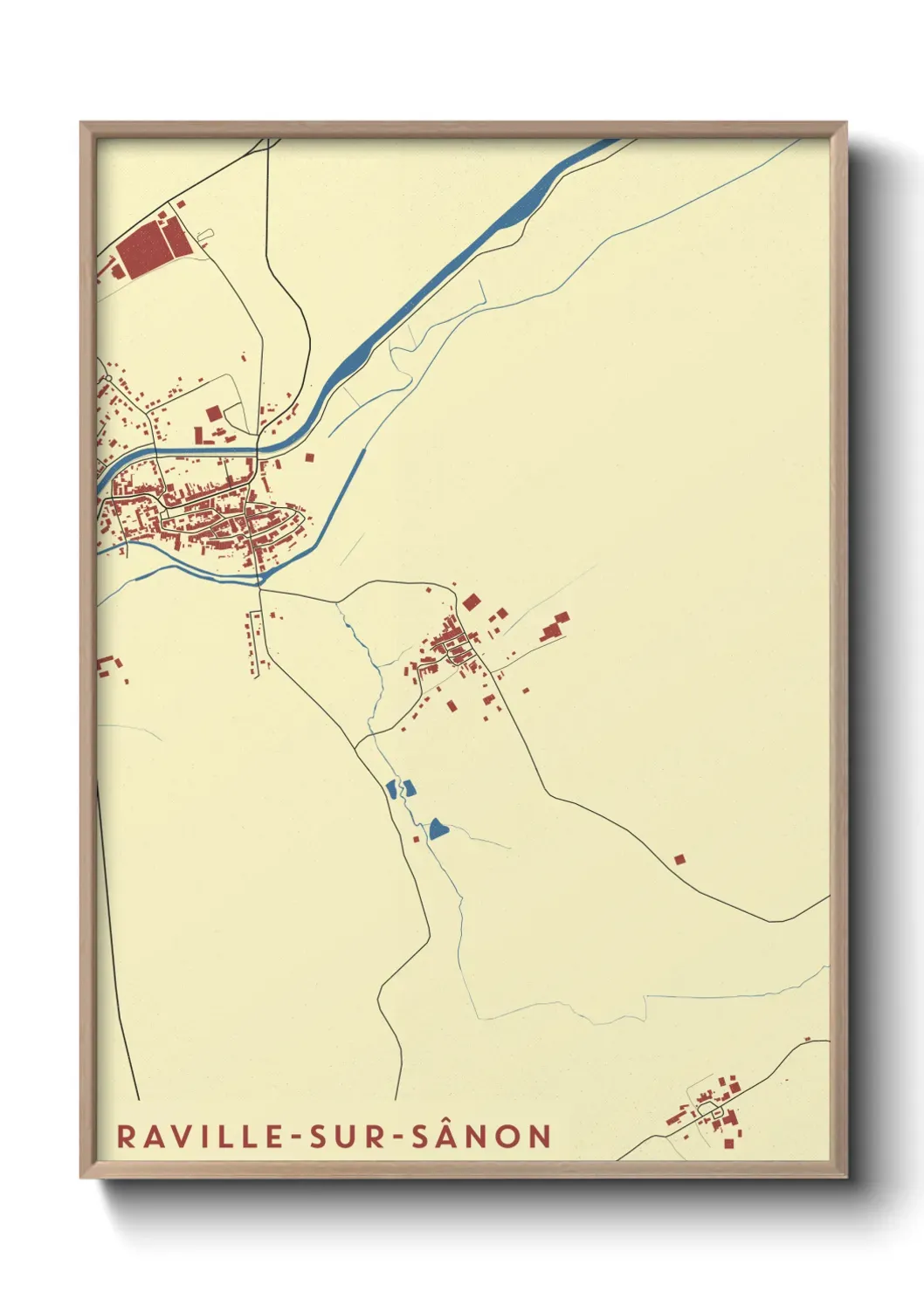 Un poster carte Raville-sur-Sânon