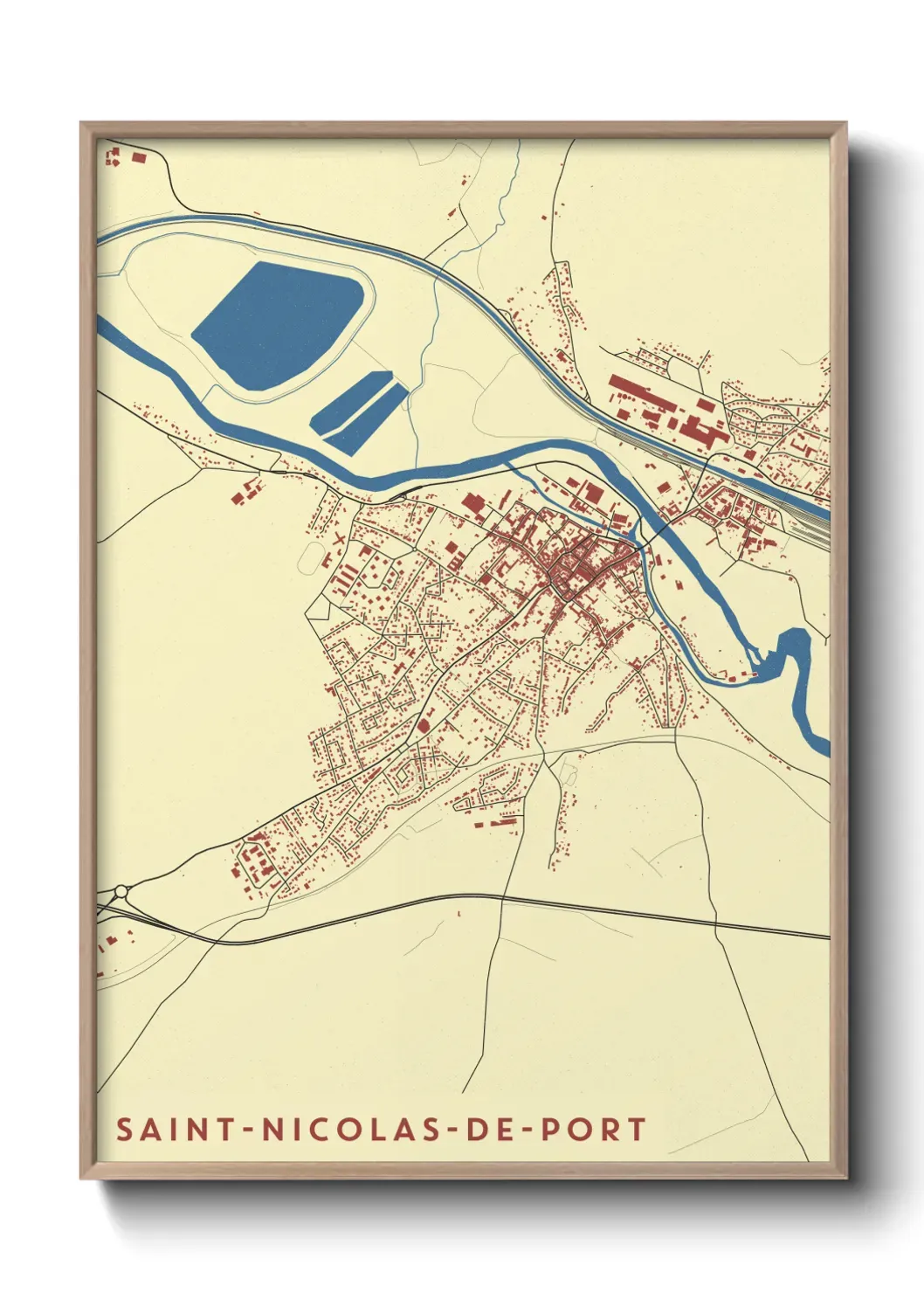 Un poster carte Saint-Nicolas-de-Port