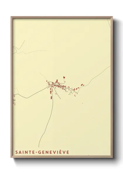 Une affiche de carte sur Sainte-Geneviève