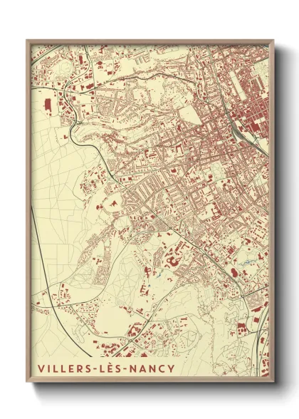 Une affiche de carte sur Villers-lès-Nancy
