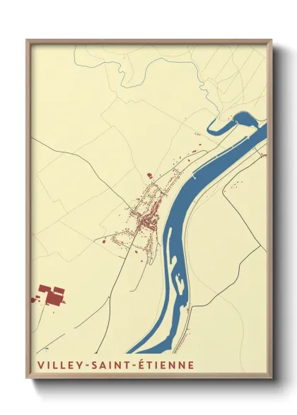 Une affiche de carte sur Villey-Saint-Étienne