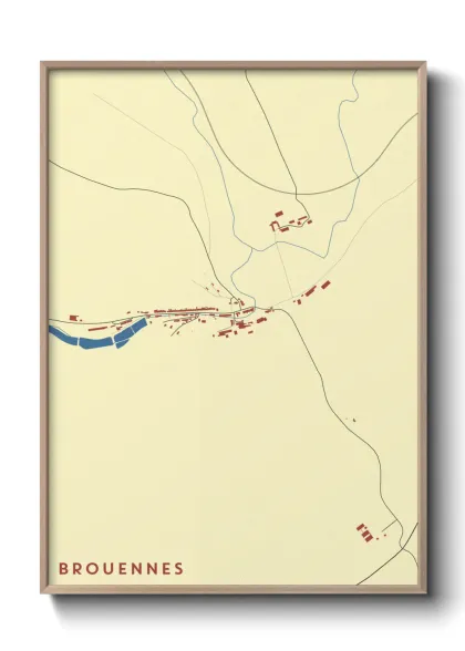 Une affiche de carte sur Brouennes