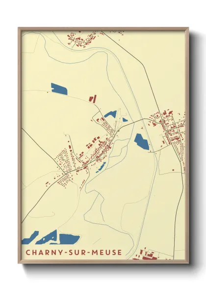 Une affiche de carte sur Charny-sur-Meuse