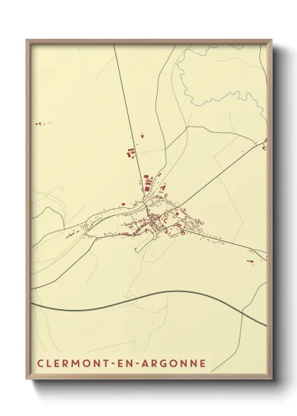 Une affiche de carte sur Clermont-en-Argonne