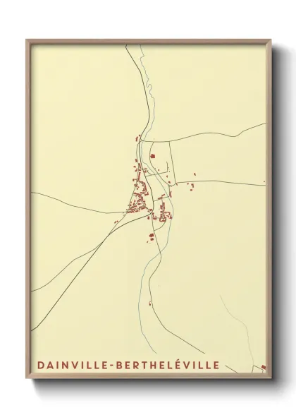Une affiche de carte sur Dainville-Bertheléville