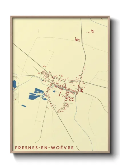 Une affiche de carte sur Fresnes-en-Woëvre