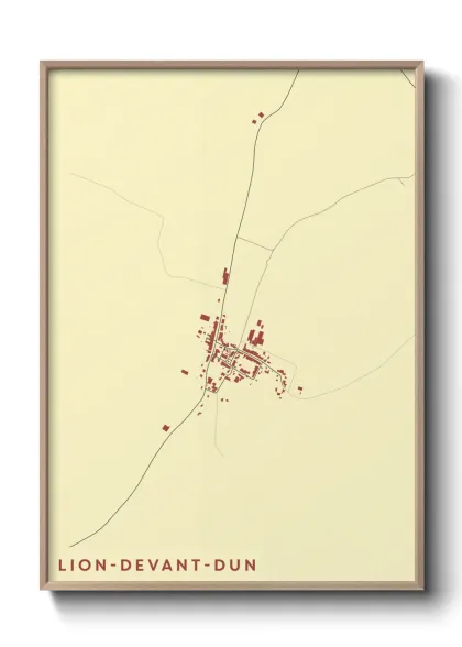 Une affiche de carte sur Lion-devant-Dun
