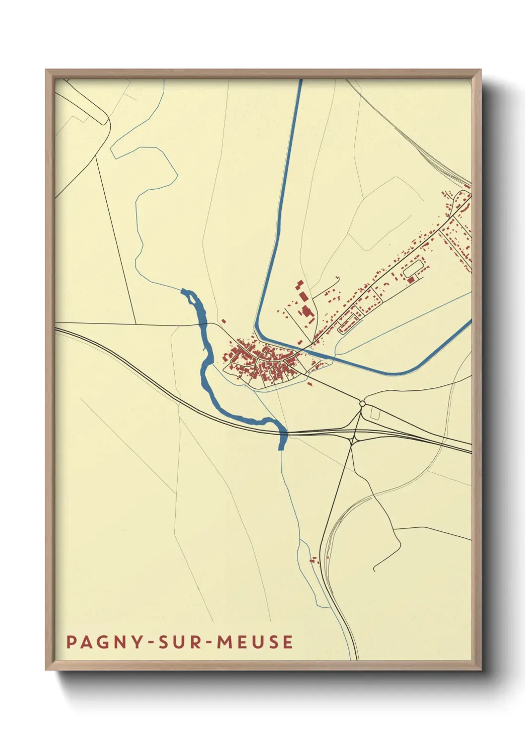 Un poster carte Pagny-sur-Meuse