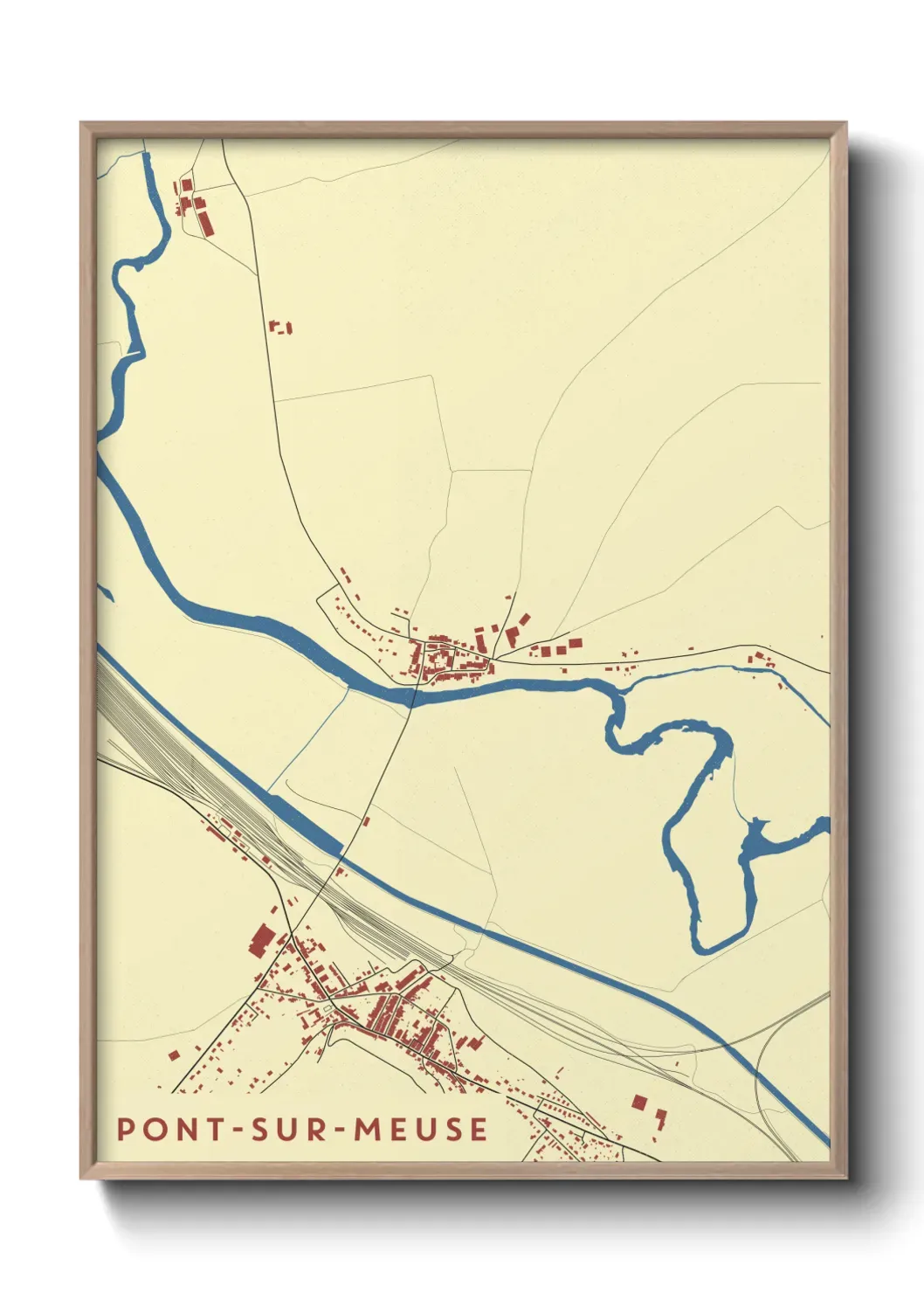 Un poster carte Pont-sur-Meuse