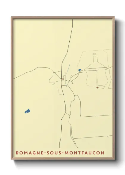 Une affiche de carte sur Romagne-sous-Montfaucon
