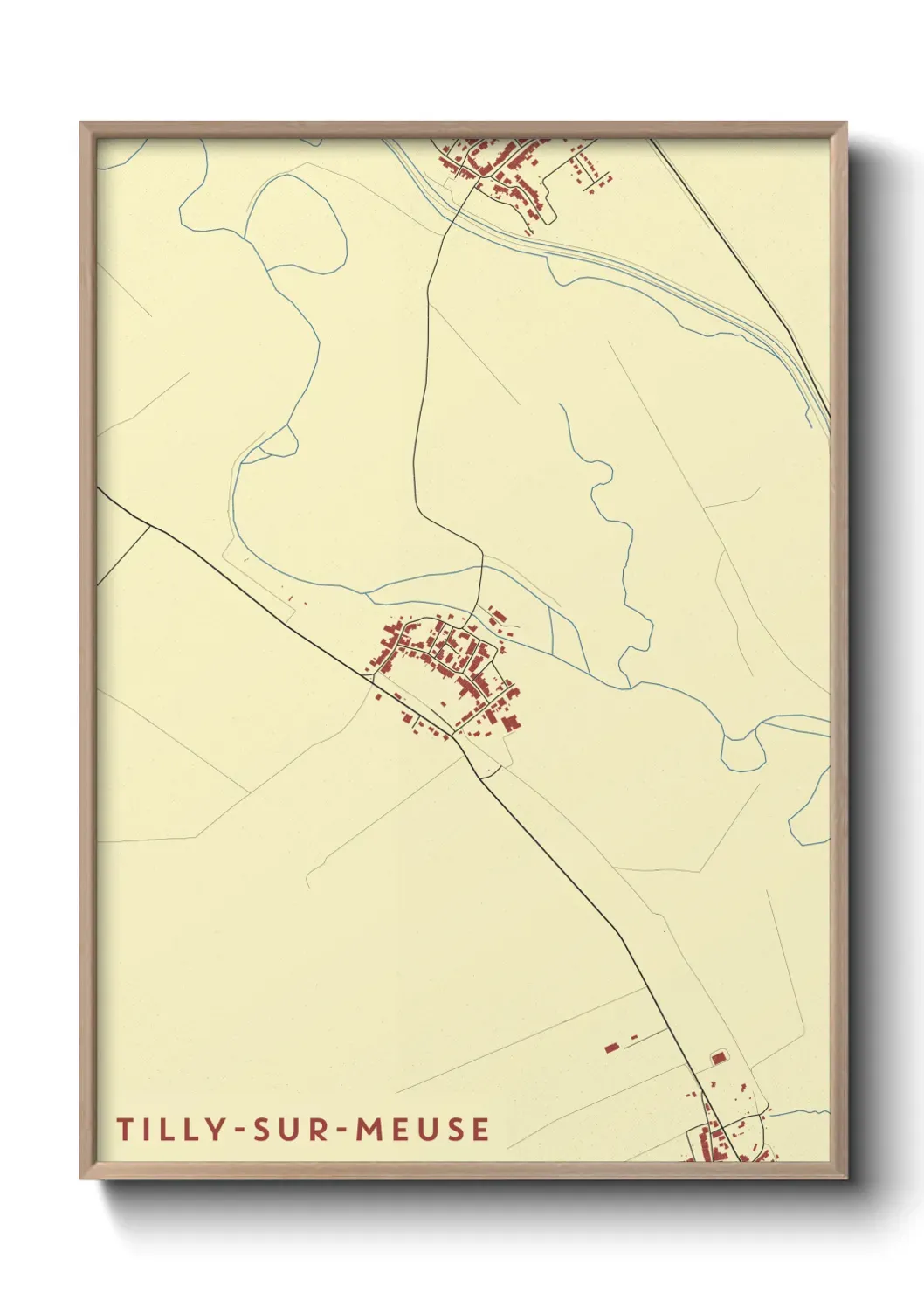 Un poster carte Tilly-sur-Meuse