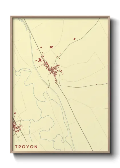 Une affiche de carte sur Troyon
