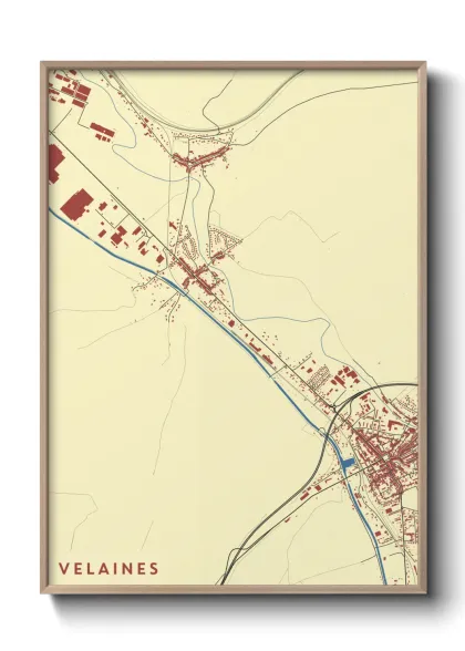 Une affiche de carte sur Velaines