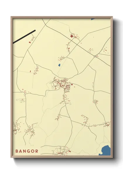 Une affiche de carte sur Bangor