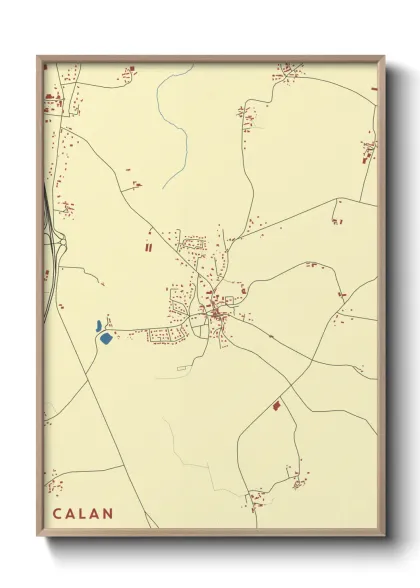 Une affiche de carte sur Calan