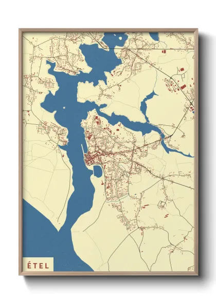 Une affiche de carte sur Étel