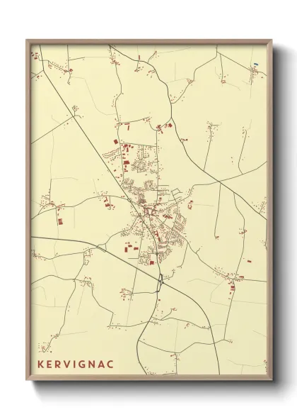 Une affiche de carte sur Kervignac