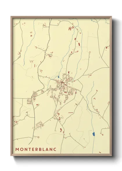 Une affiche de carte sur Monterblanc