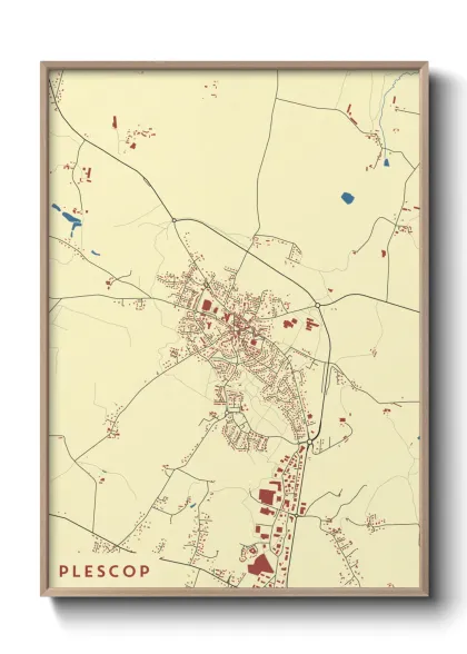 Une affiche de carte sur Plescop