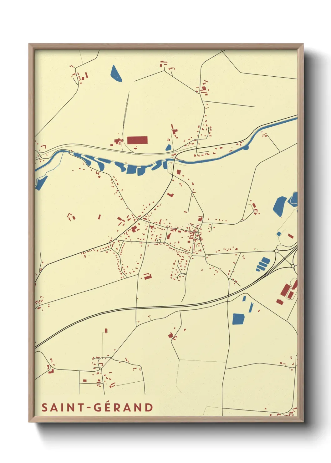Un poster carte Saint-Gérand