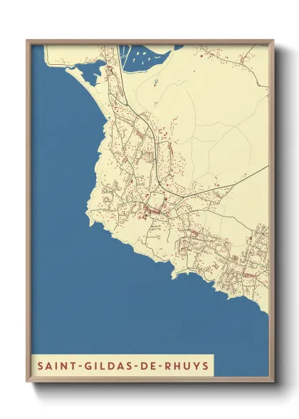 Une affiche de carte sur Saint-Gildas-de-Rhuys