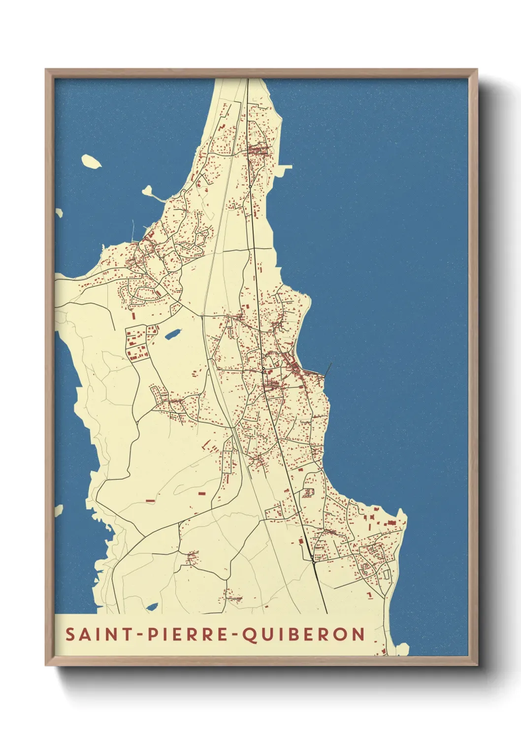 Un poster carte Saint-Pierre-Quiberon