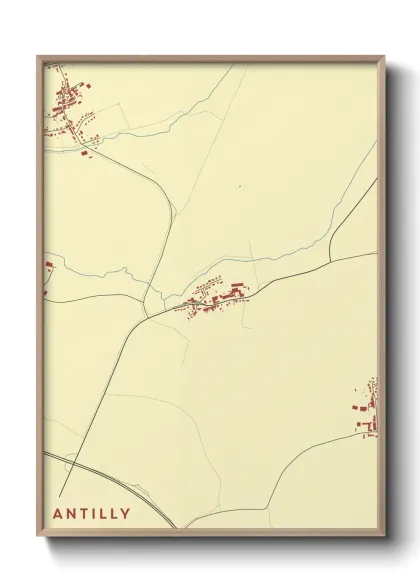 Une affiche de carte sur Antilly