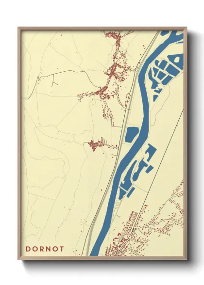 Une affiche de carte sur Dornot