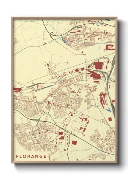 Une affiche de carte sur Florange