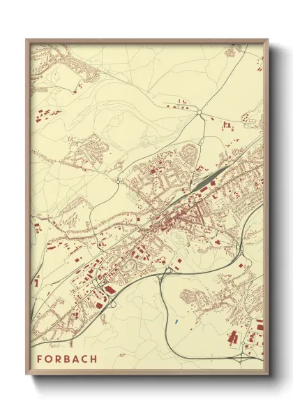 Une affiche de carte sur Forbach