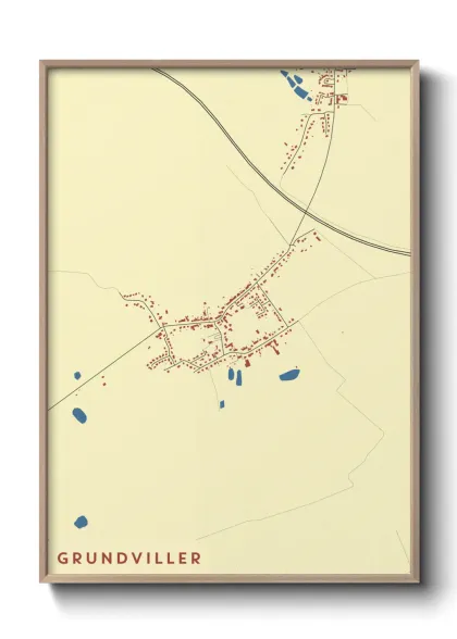 Une affiche de carte sur Grundviller