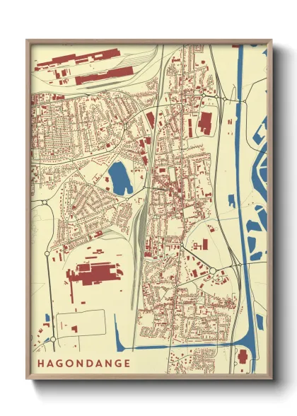 Une affiche de carte sur Hagondange