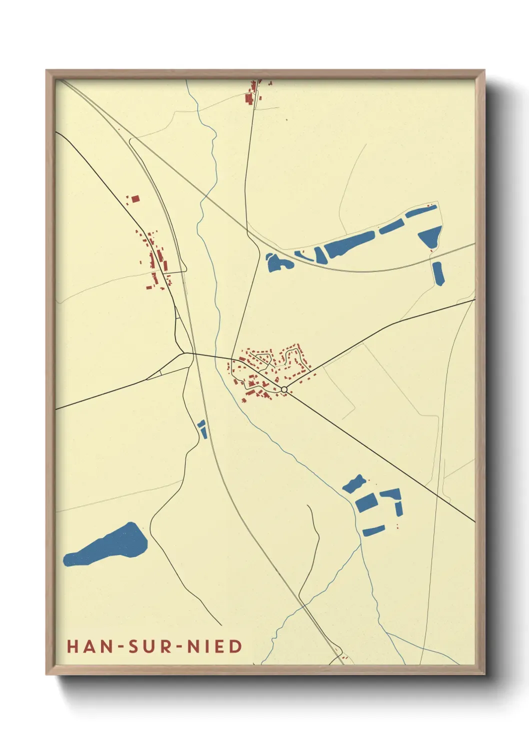 Un poster carte Han-sur-Nied