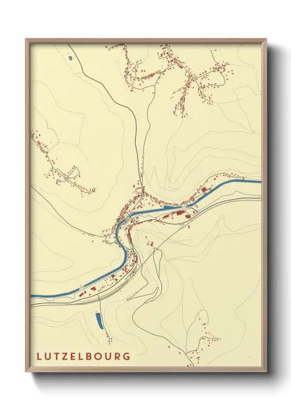 Une affiche de carte sur Lutzelbourg