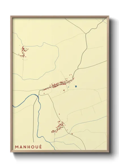 Une affiche de carte sur Manhoué