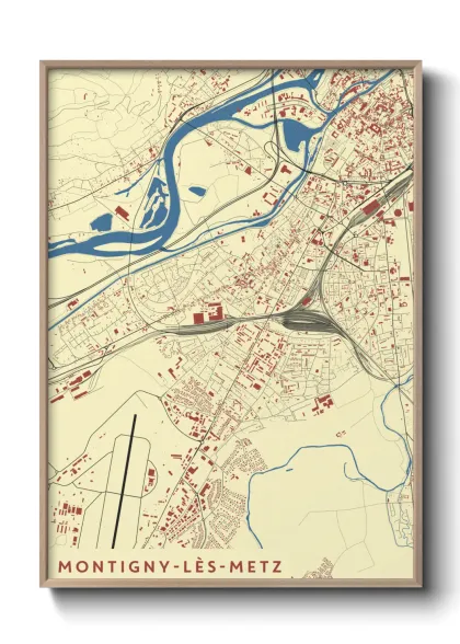 Une affiche de carte sur Montigny-lès-Metz