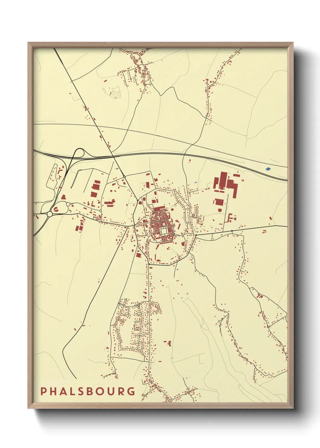 Un poster carte Phalsbourg