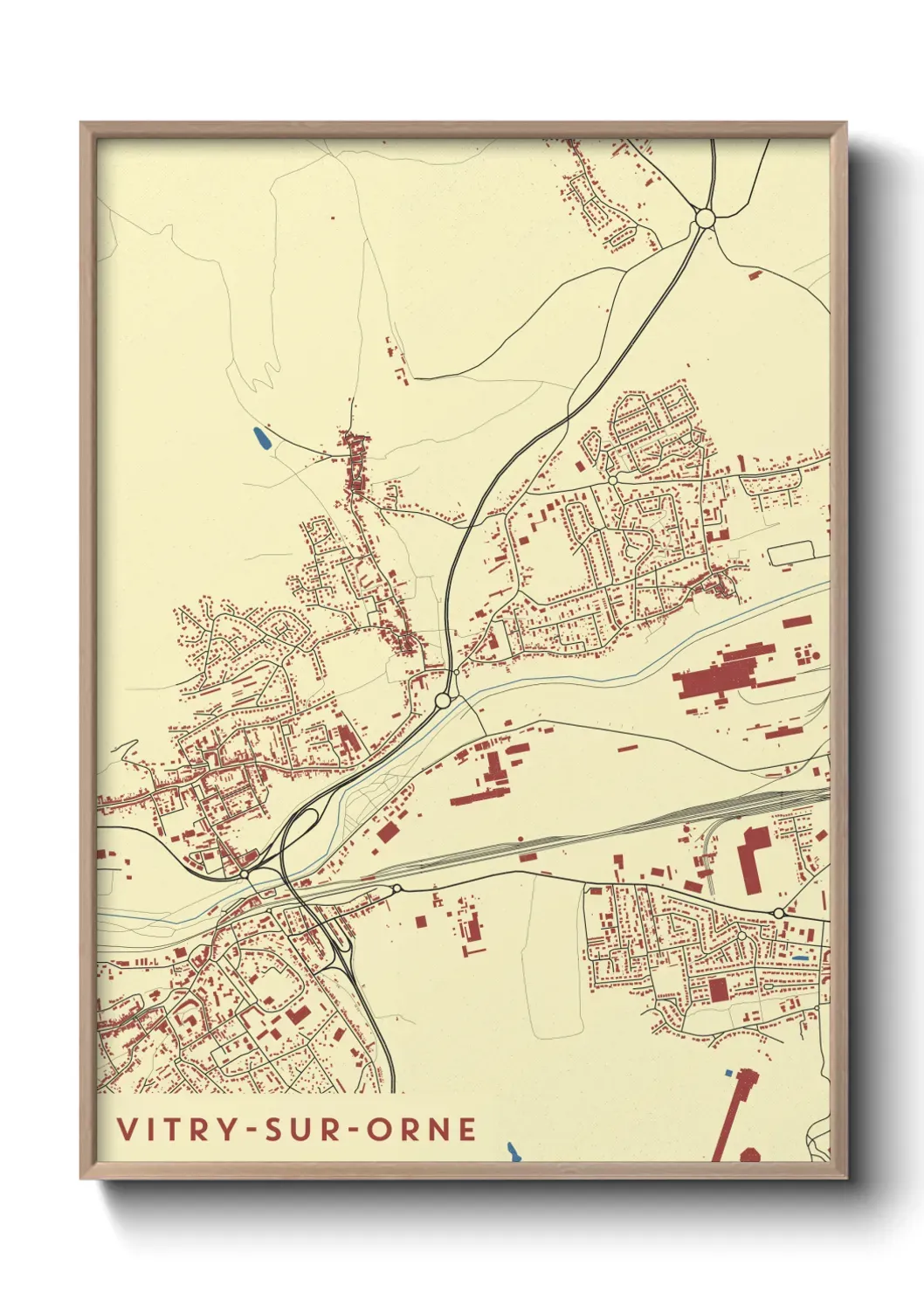 Un poster carte Vitry-sur-Orne
