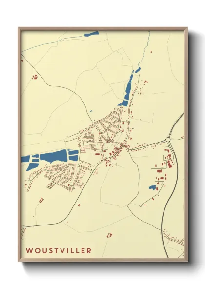 Une affiche de carte sur Woustviller