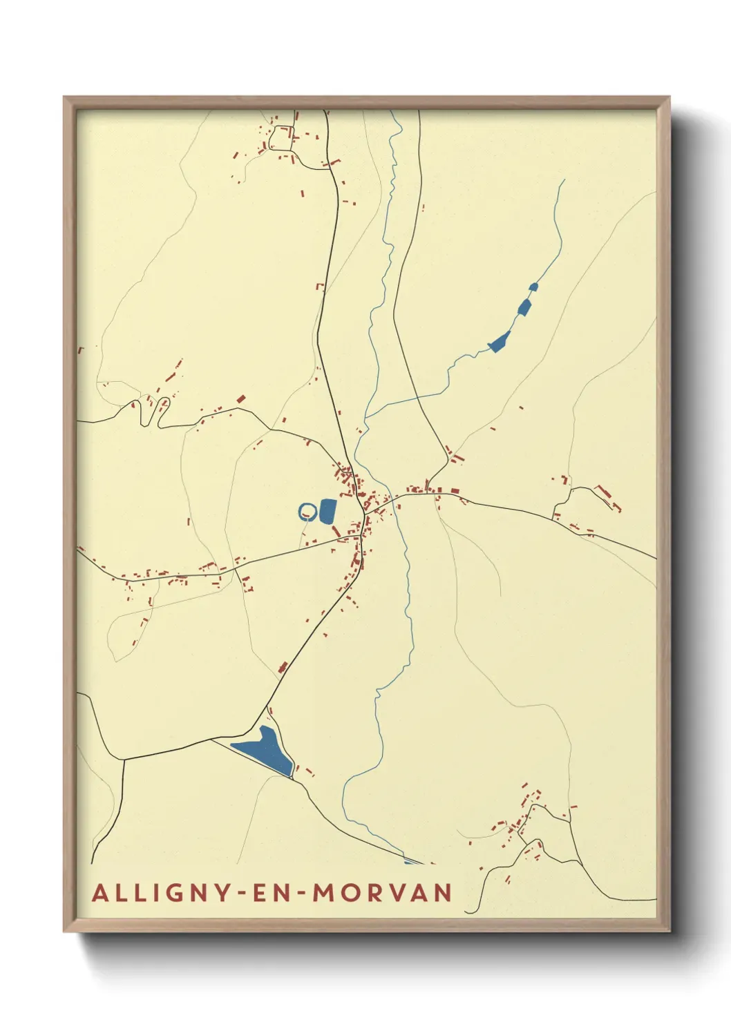 Un poster carte Alligny-en-Morvan