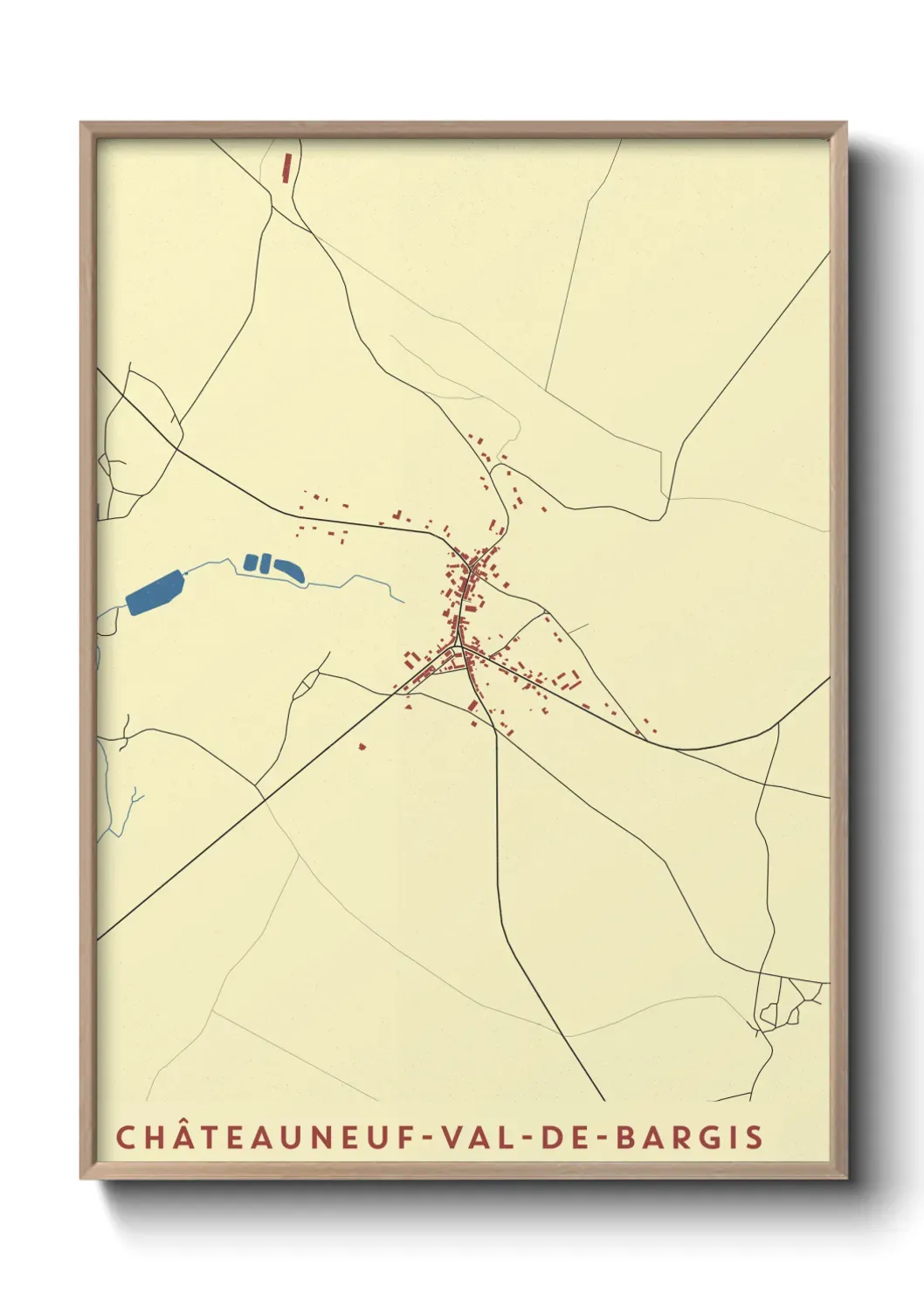 Un poster carteChâteauneuf-Val-de-Bargis
