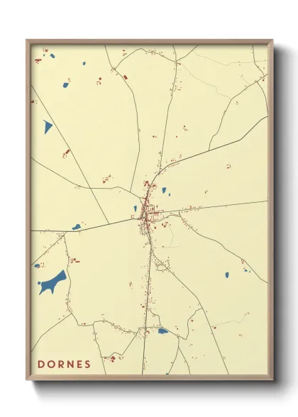 Une affiche de carte sur Dornes