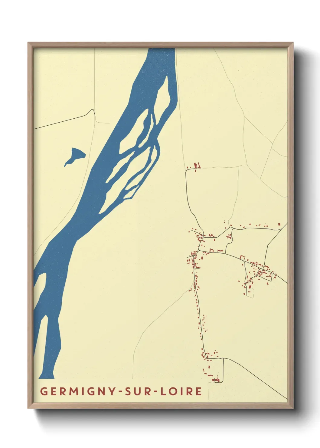 Un poster carte Germigny-sur-Loire