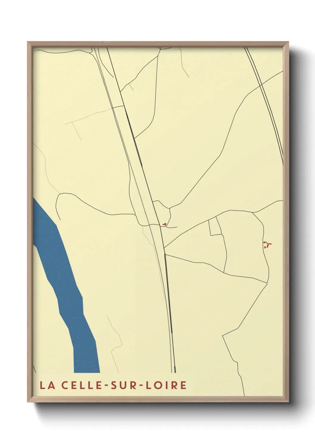 Un poster carte La Celle-sur-Loire
