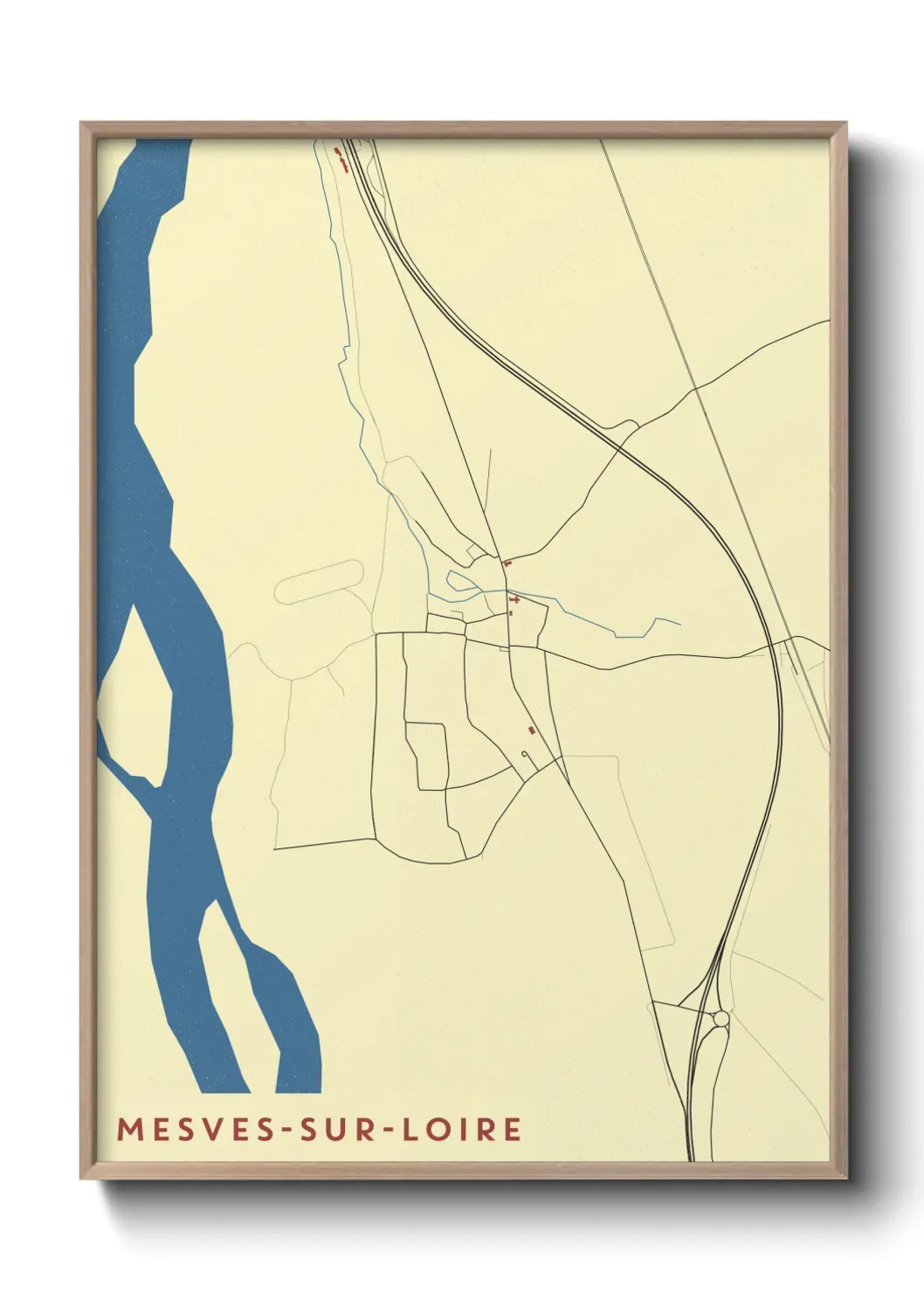 Un poster carte Mesves-sur-Loire