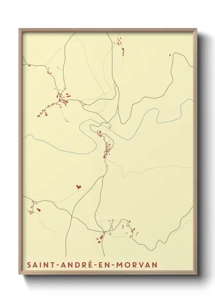 Une affiche de carte sur Saint-André-en-Morvan