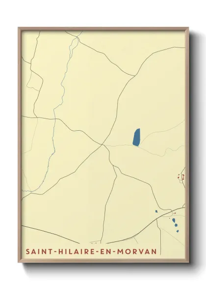 Une affiche de carte sur Saint-Hilaire-en-Morvan