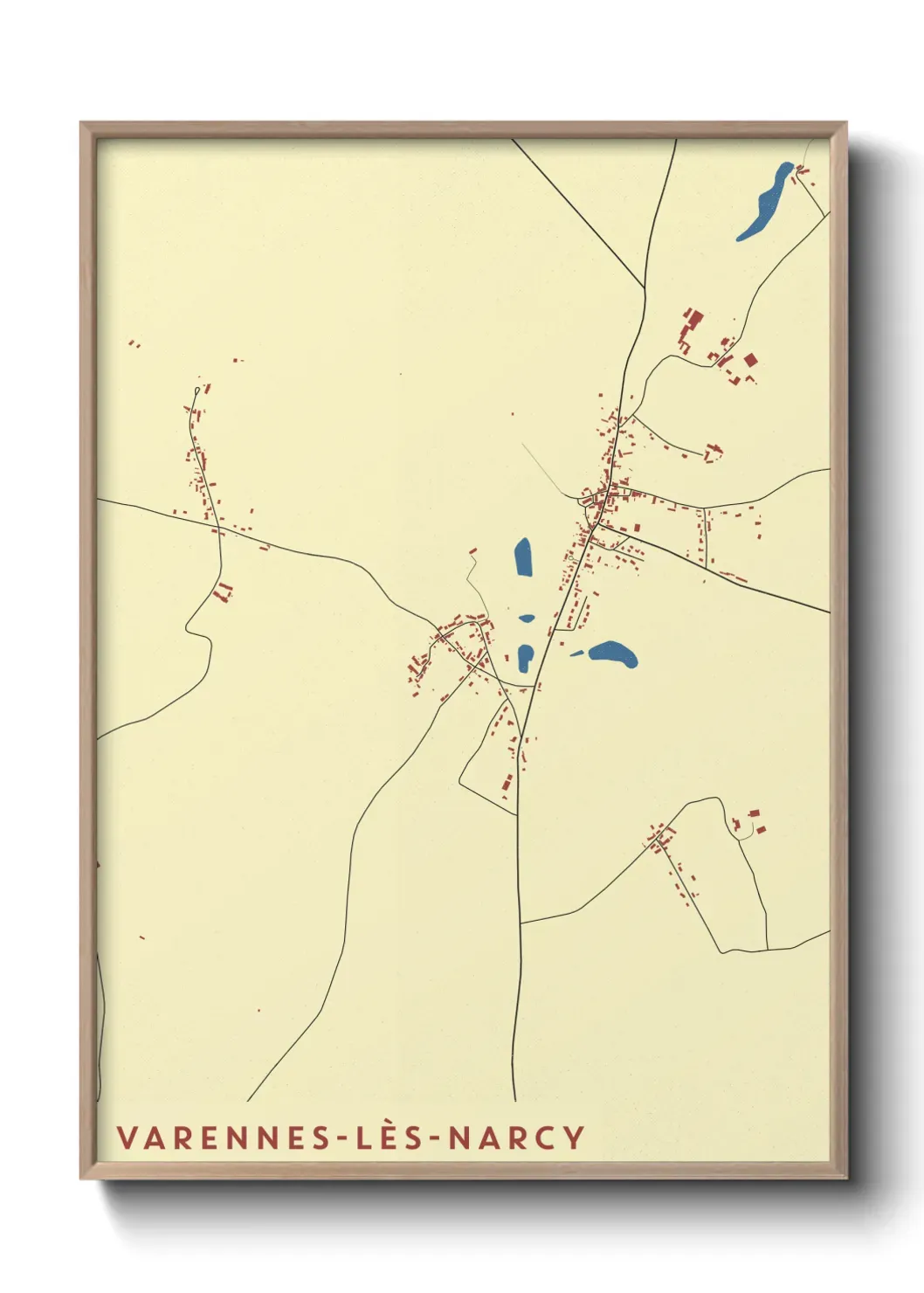 Un poster carte Varennes-lès-Narcy