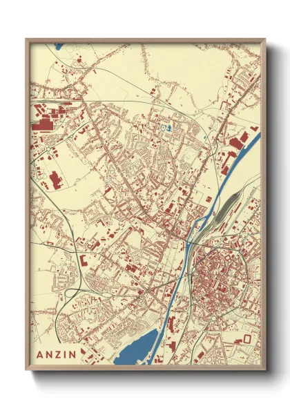 Une affiche de carte sur Anzin