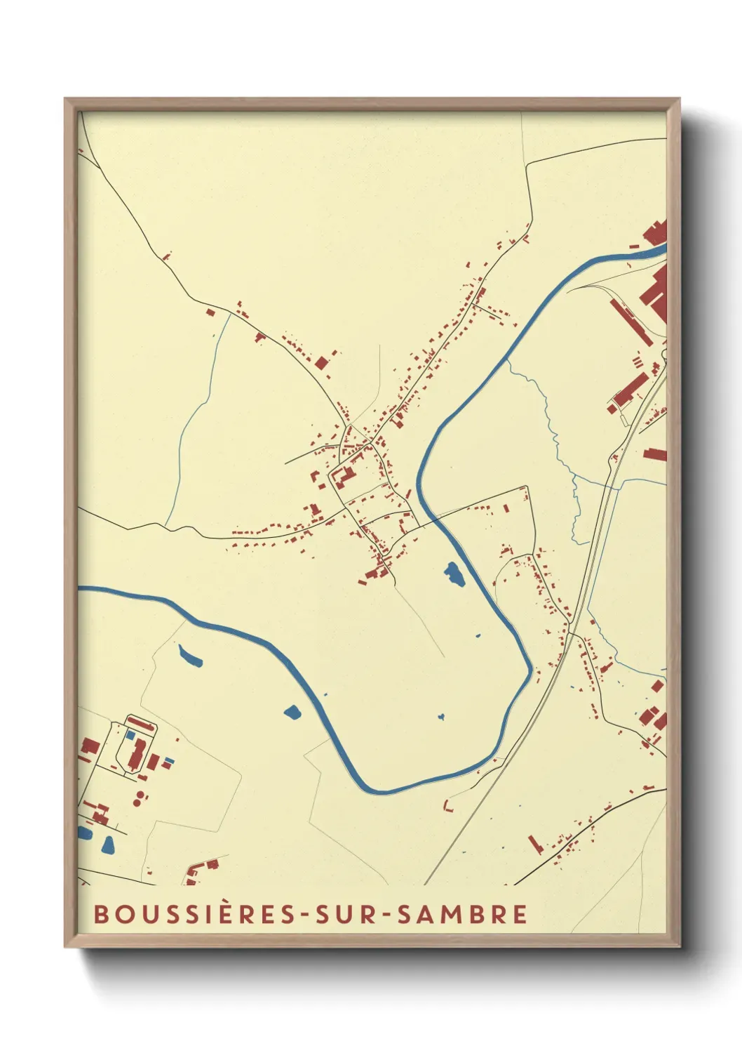 Un poster carte Boussières-sur-Sambre